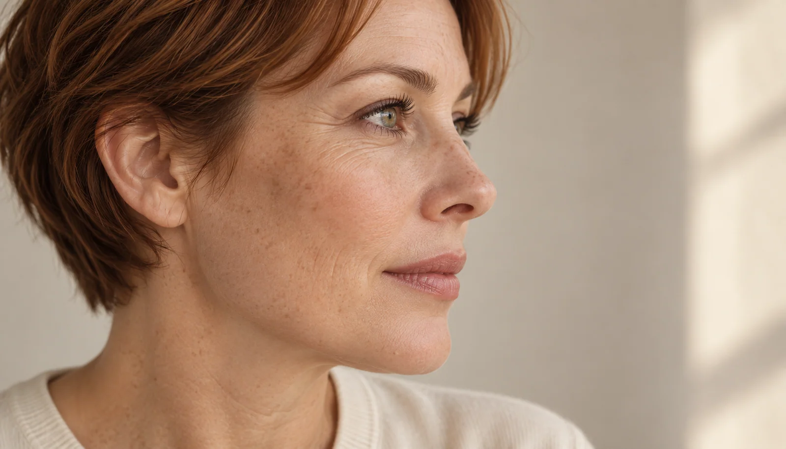 Side profile of fine classic lash extensions