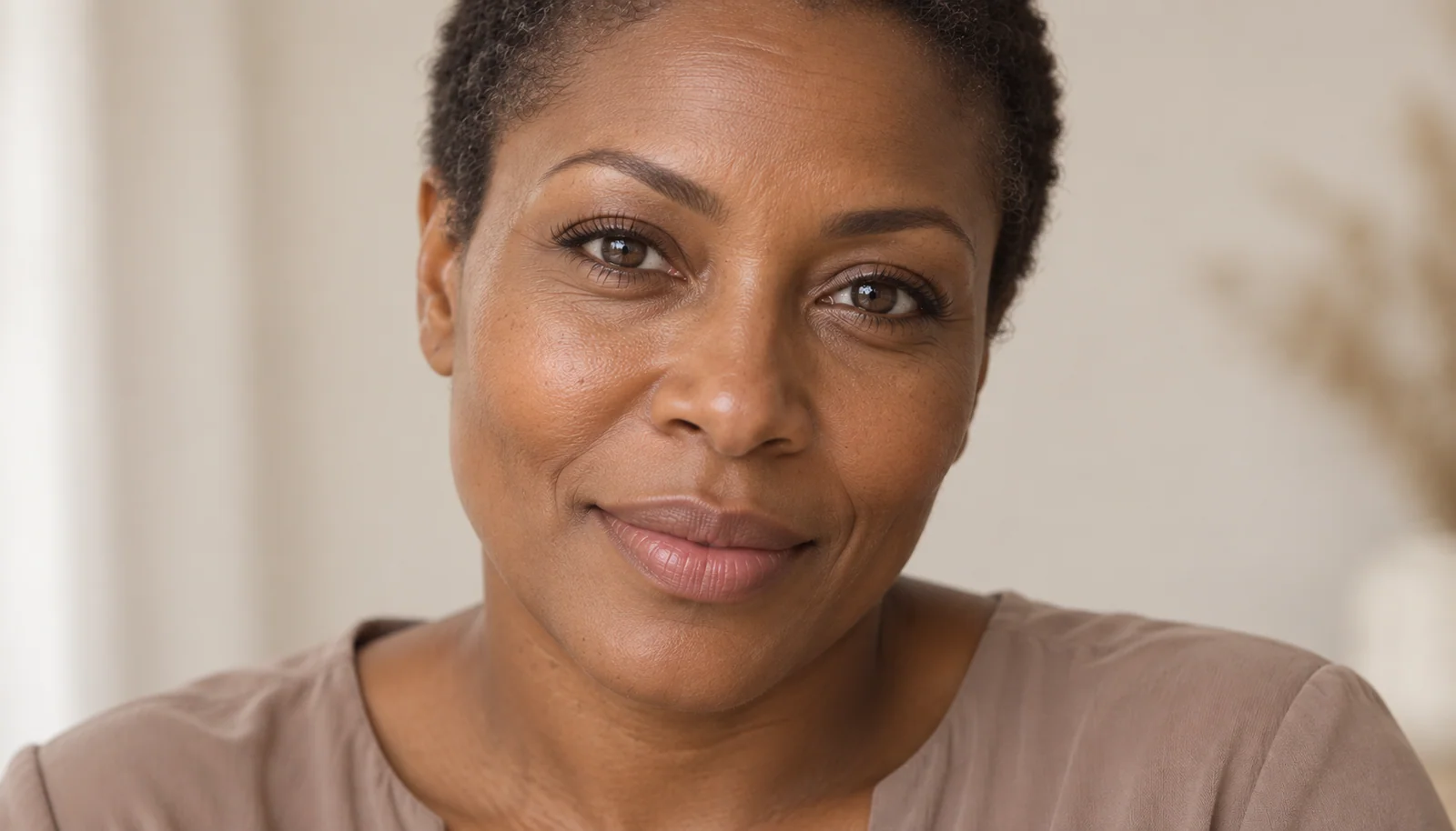 Portrait with subtle brow, eye and lip definition