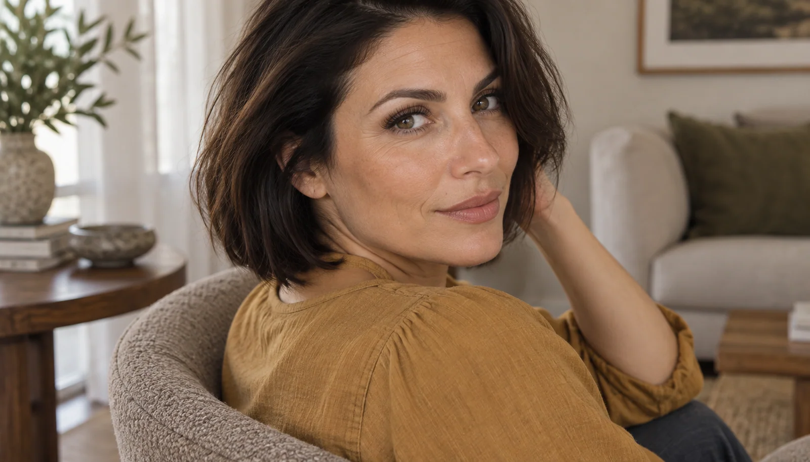 Woman turning toward the camera with soft lash definition