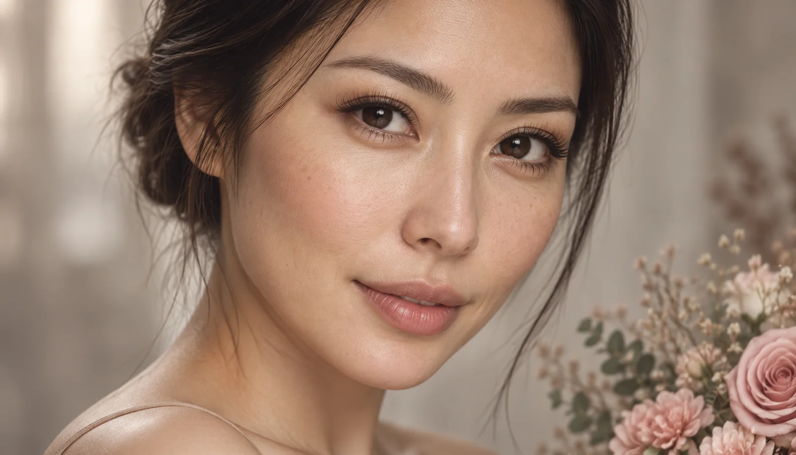 Portrait showing soft lash definition and naturally brushed brows
